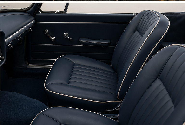 Pristine hand-stitched leather interior